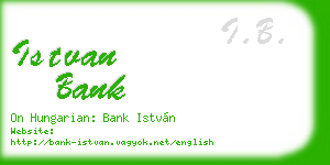 istvan bank business card