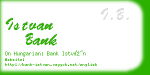 istvan bank business card